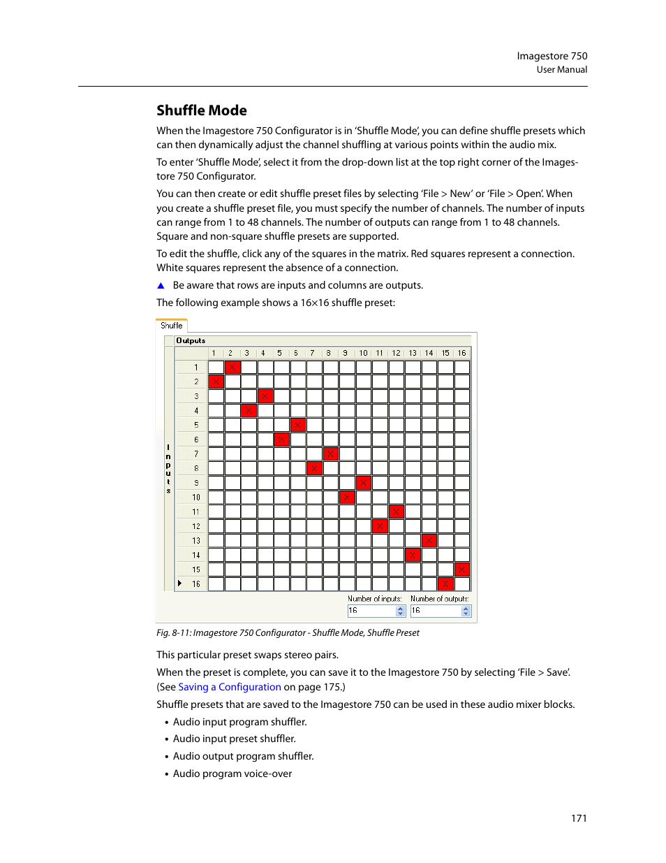 Shuffle mode, Shuf, Fle mode | Shuffle, Mode | Grass Valley Imagestore 750 v.3.0.1 User Manual | Page 187 / 273