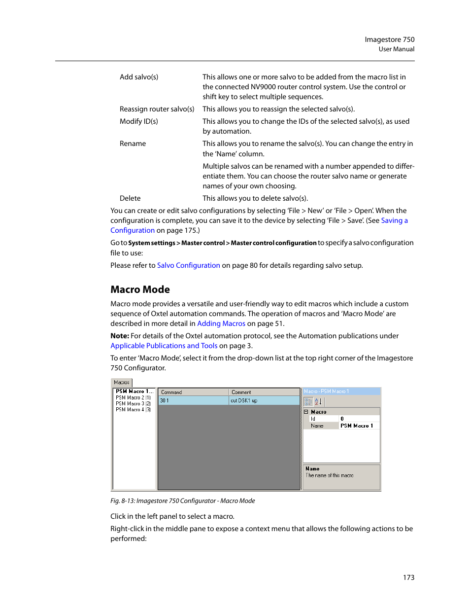 Macro mode | Grass Valley Imagestore 750 v.3.0.1 User Manual | Page 189 / 273