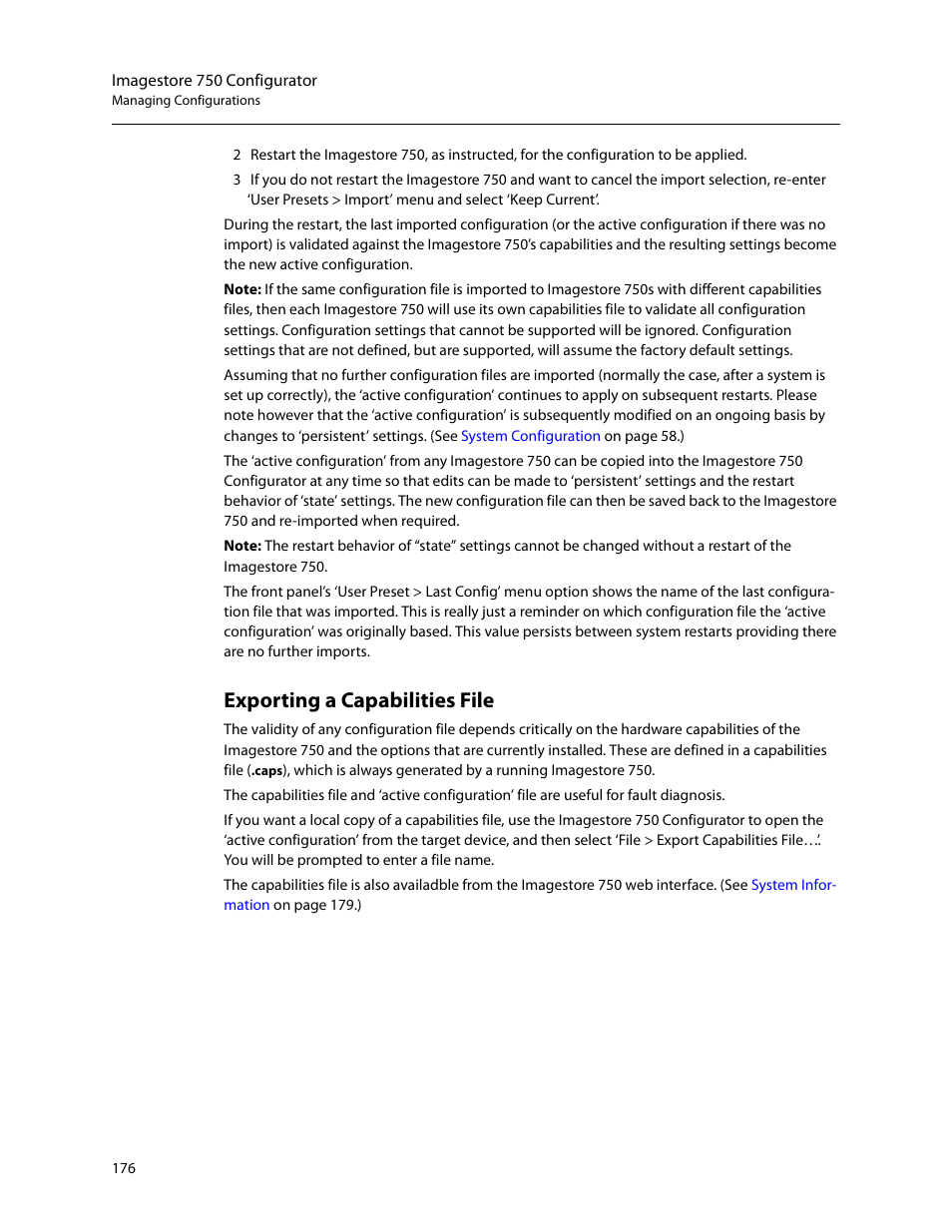 Exporting a capabilities file | Grass Valley Imagestore 750 v.3.0.1 User Manual | Page 192 / 273