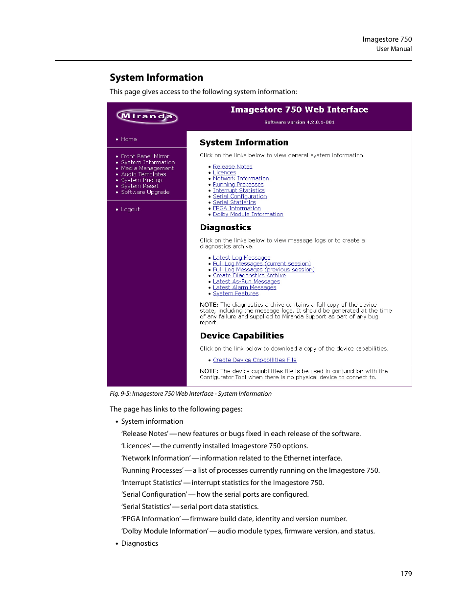 System information, System infor, Mation | Grass Valley Imagestore 750 v.3.0.1 User Manual | Page 195 / 273