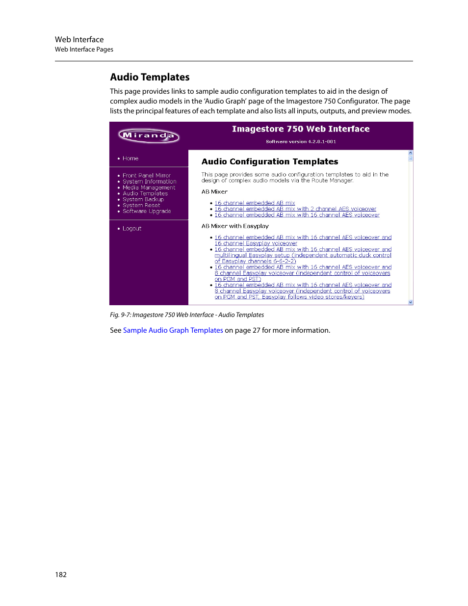 Audio templates, Audio, Templates | Grass Valley Imagestore 750 v.3.0.1 User Manual | Page 198 / 273