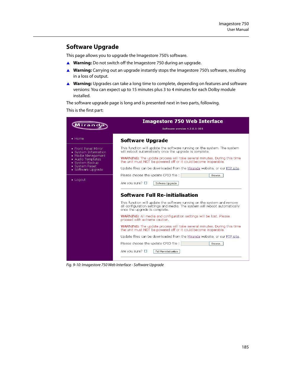 Software upgrade | Grass Valley Imagestore 750 v.3.0.1 User Manual | Page 201 / 273
