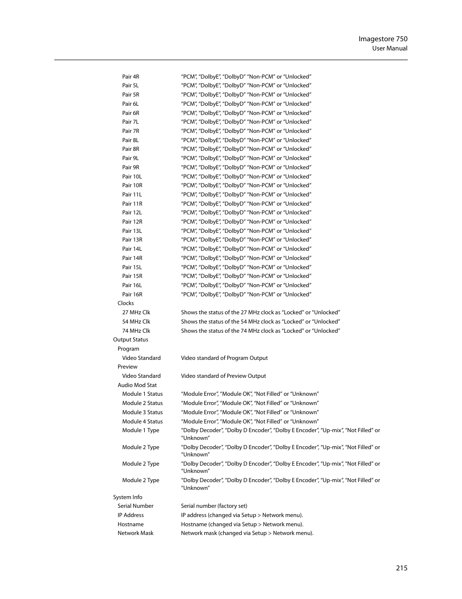 Grass Valley Imagestore 750 v.3.0.1 User Manual | Page 231 / 273