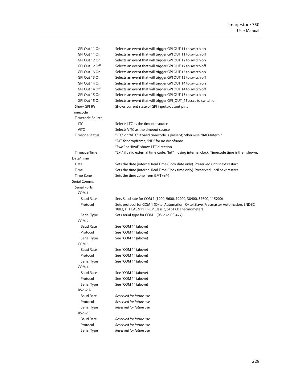 Grass Valley Imagestore 750 v.3.0.1 User Manual | Page 245 / 273