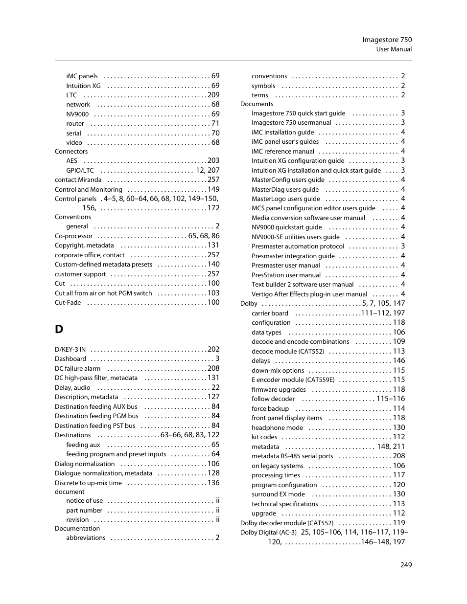 Grass Valley Imagestore 750 v.3.0.1 User Manual | Page 265 / 273