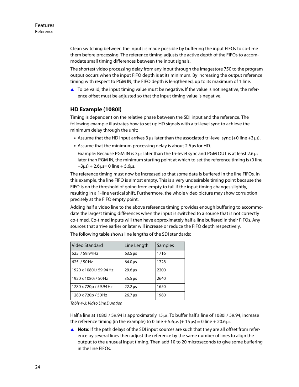 Hd example (1080i), Features | Grass Valley Imagestore 750 v.3.0.1 User Manual | Page 40 / 273