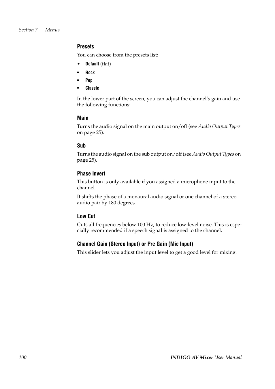 Grass Valley Indigo AV Mixer v.1.2.2 User Manual | Page 100 / 174