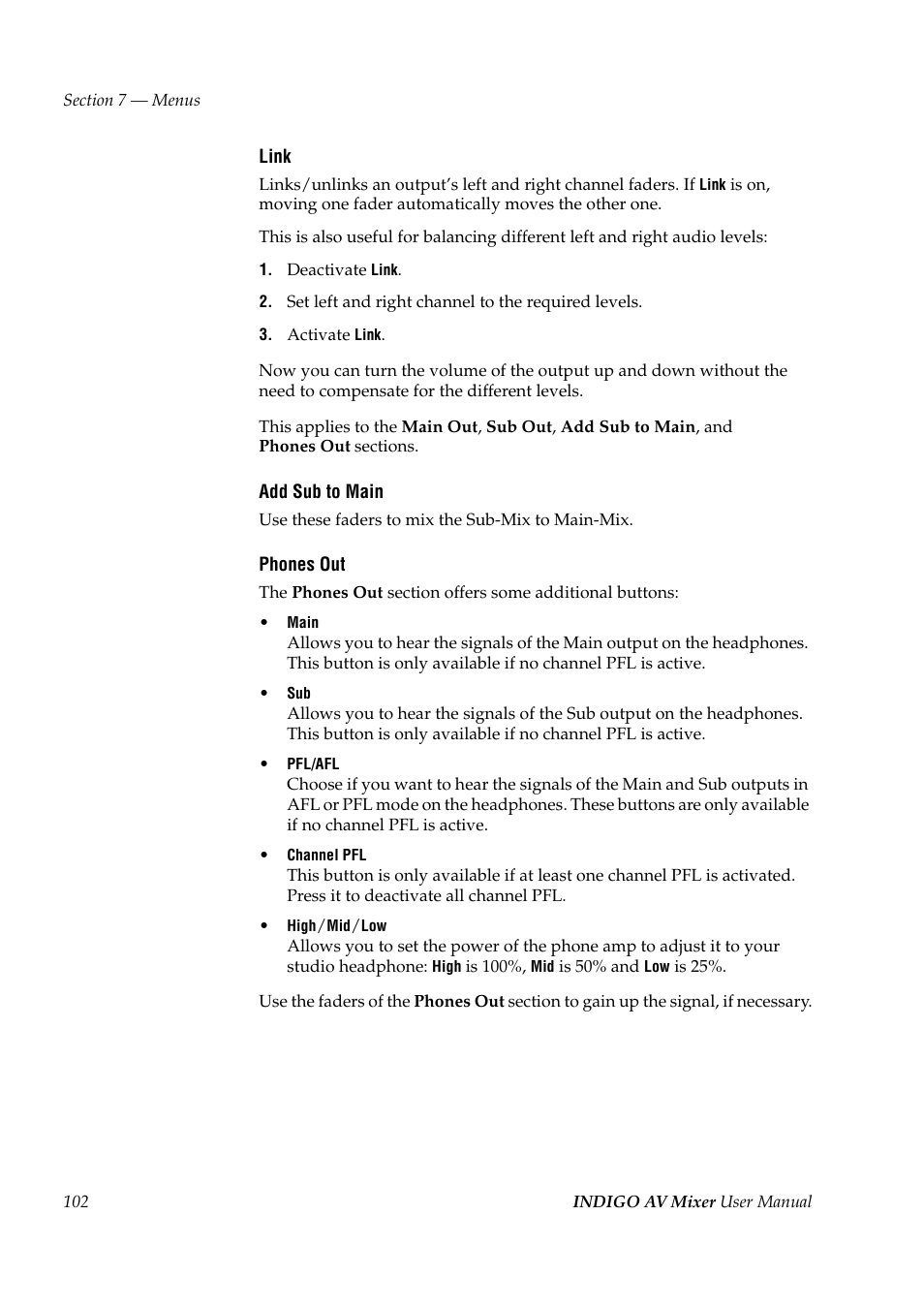 Grass Valley Indigo AV Mixer v.1.2.2 User Manual | Page 102 / 174
