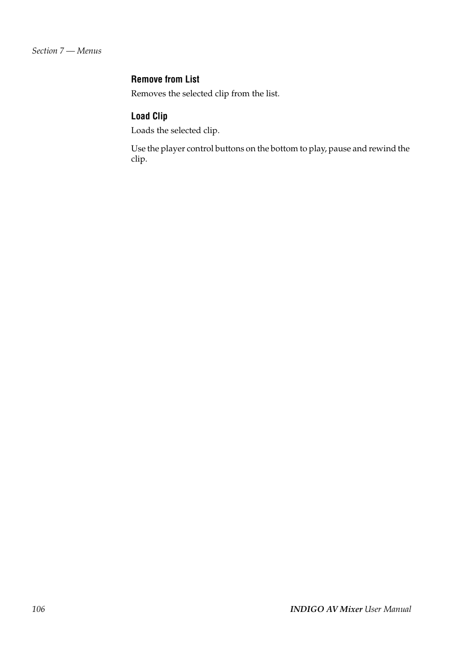 Grass Valley Indigo AV Mixer v.1.2.2 User Manual | Page 106 / 174