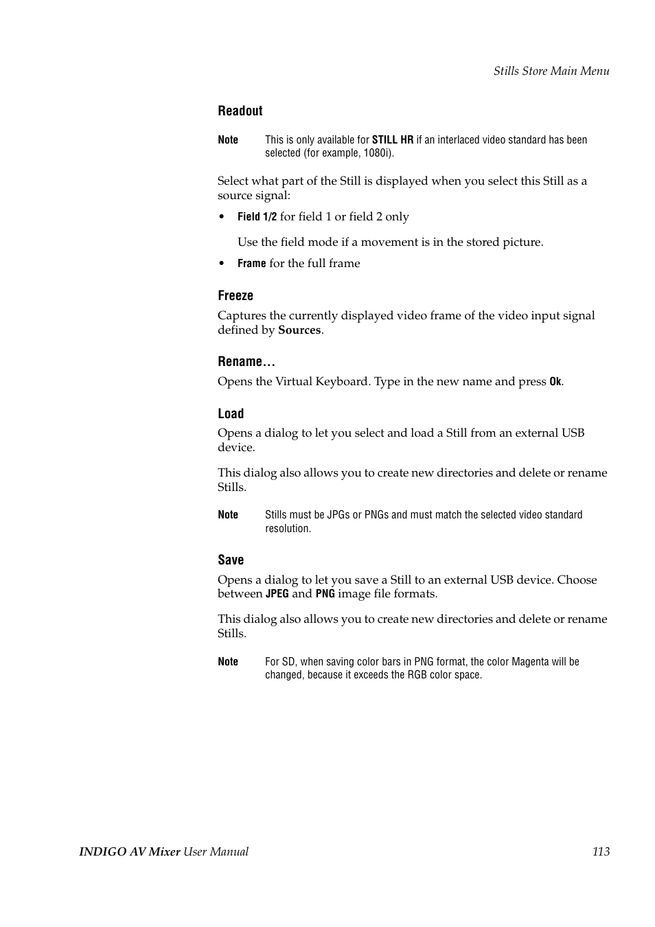 Grass Valley Indigo AV Mixer v.1.2.2 User Manual | Page 113 / 174