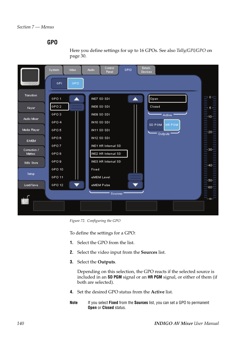 Grass Valley Indigo AV Mixer v.1.2.2 User Manual | Page 140 / 174