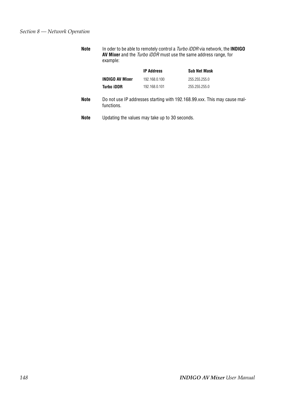 Grass Valley Indigo AV Mixer v.1.2.2 User Manual | Page 148 / 174