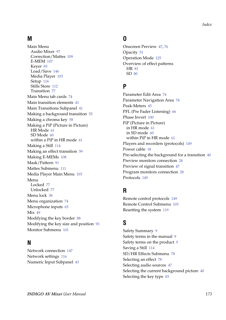 Grass Valley Indigo AV Mixer v.1.2.2 User Manual | Page 173 / 174