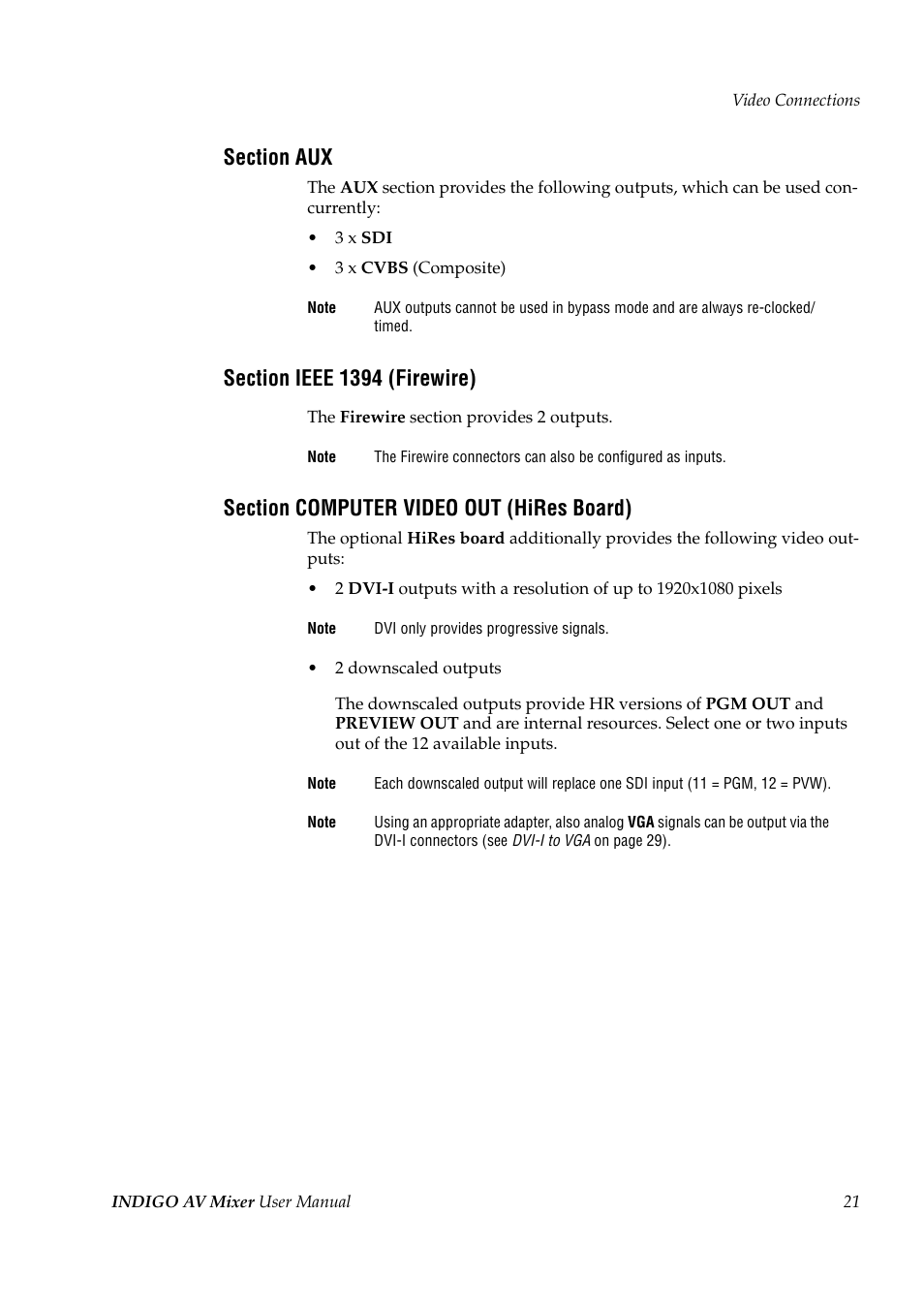 Grass Valley Indigo AV Mixer v.1.2.2 User Manual | Page 21 / 174