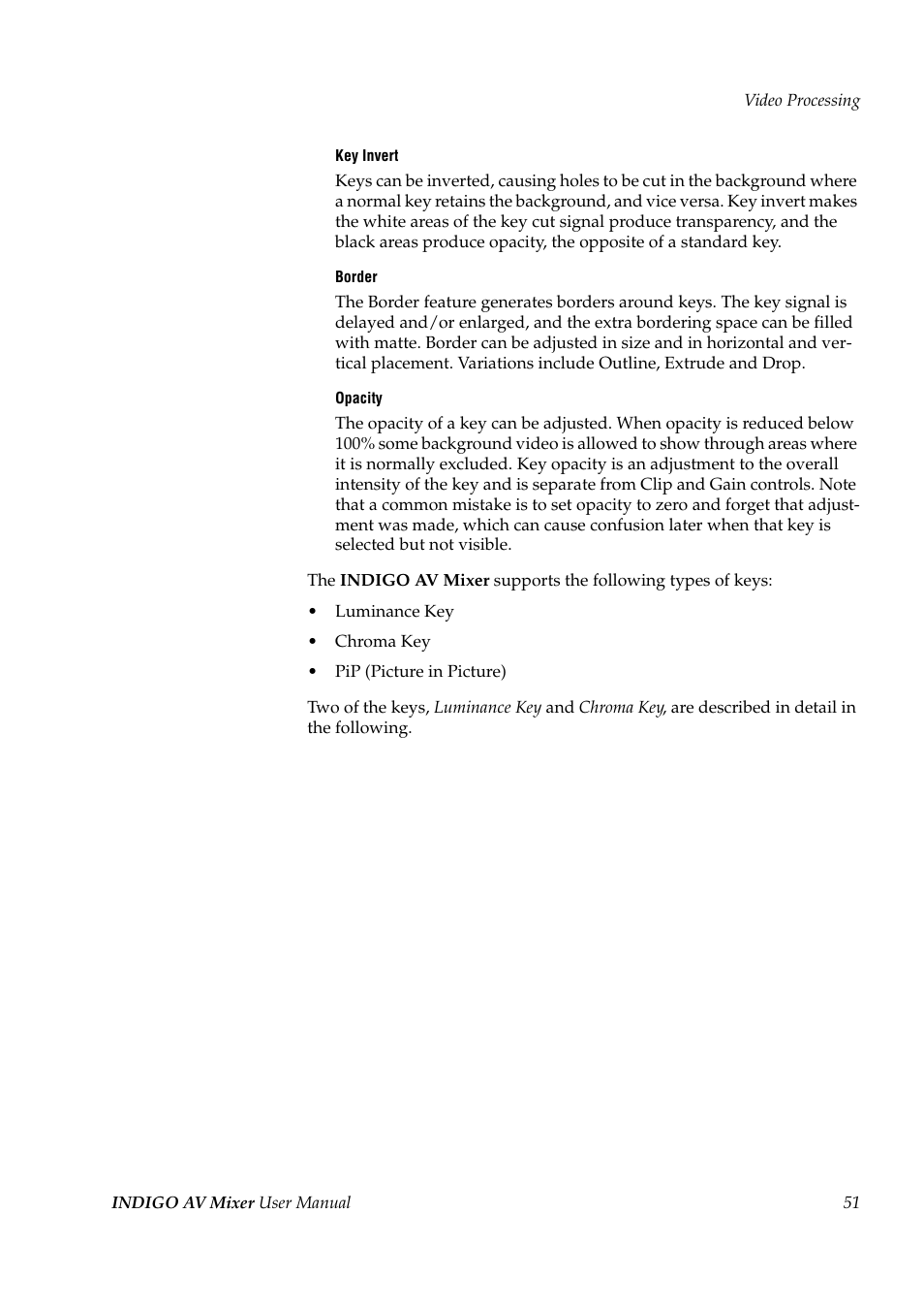 Grass Valley Indigo AV Mixer v.1.2.2 User Manual | Page 51 / 174