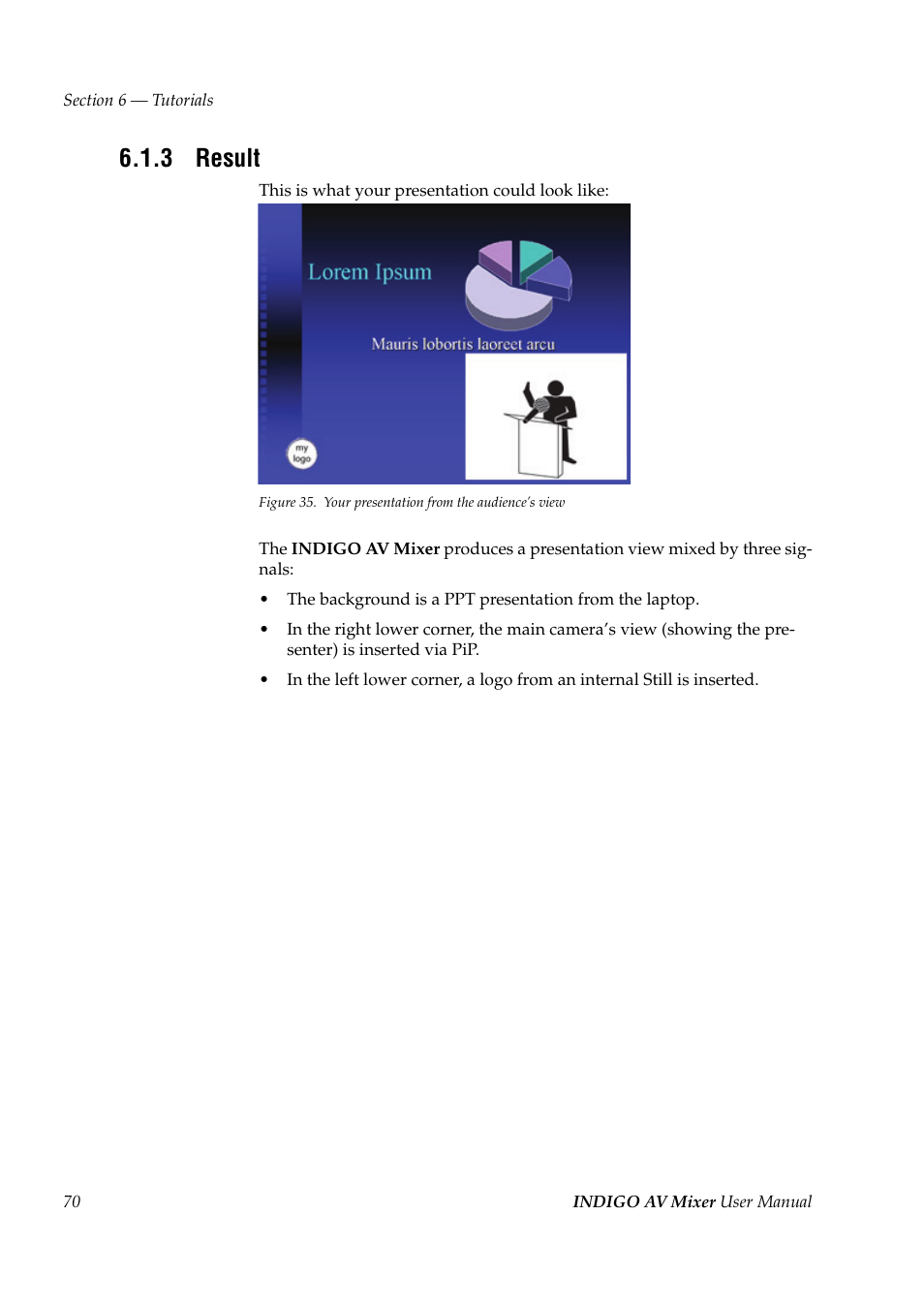 3 result, Result | Grass Valley Indigo AV Mixer v.1.2.2 User Manual | Page 70 / 174
