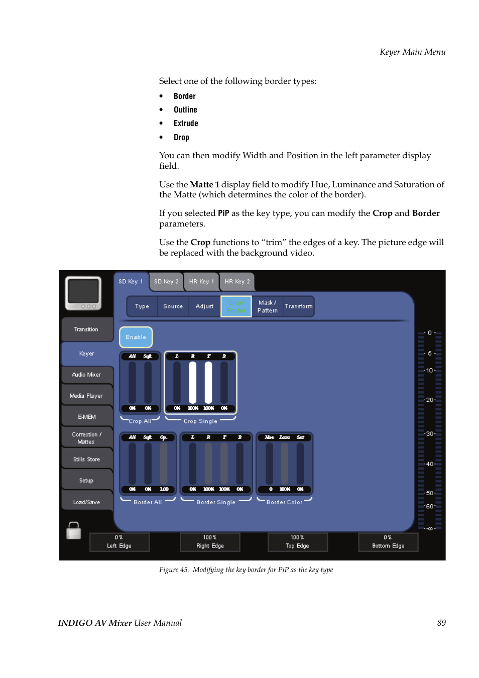 Grass Valley Indigo AV Mixer v.1.2.2 User Manual | Page 89 / 174