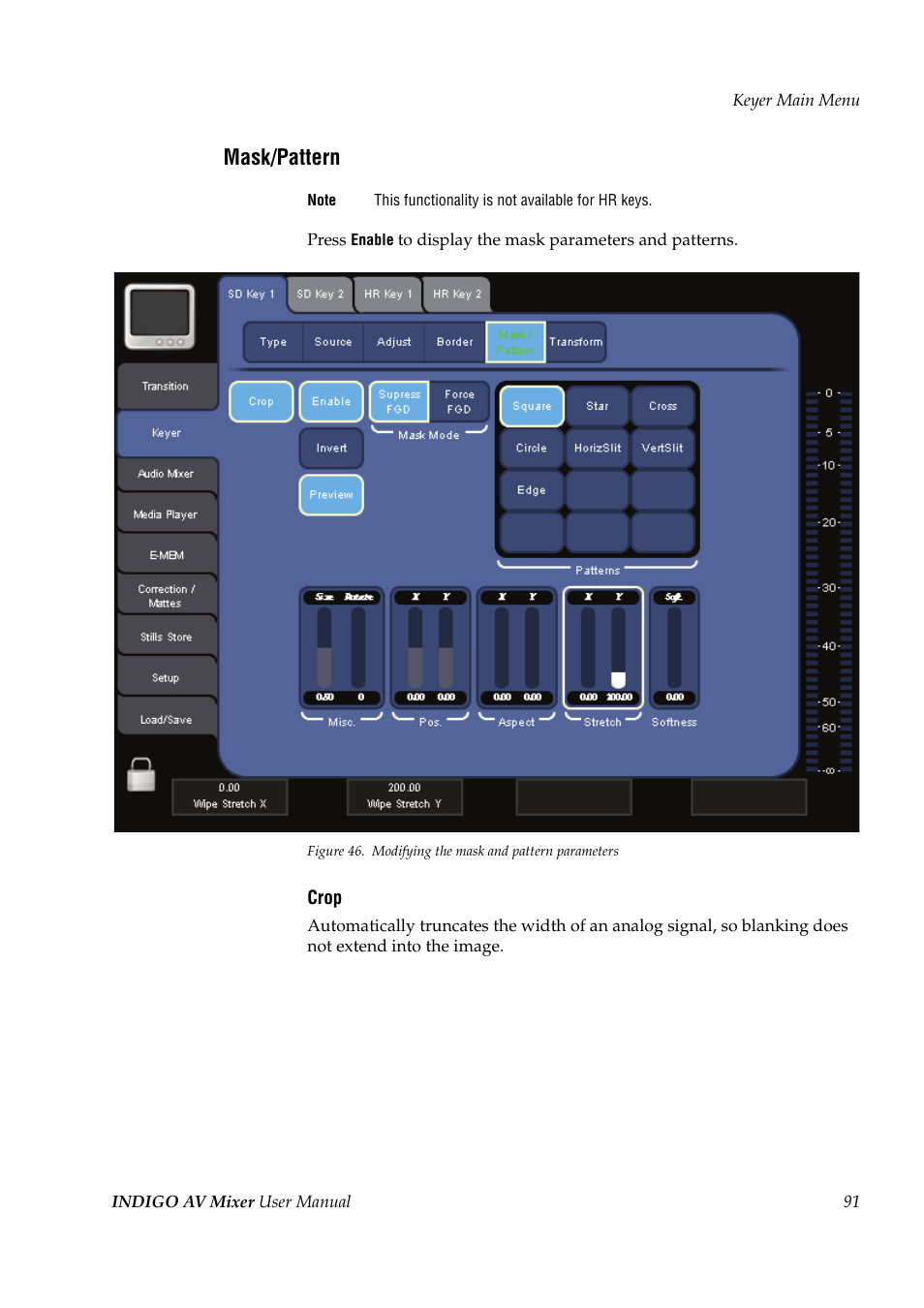 Mask/pattern | Grass Valley Indigo AV Mixer v.1.2.2 User Manual | Page 91 / 174