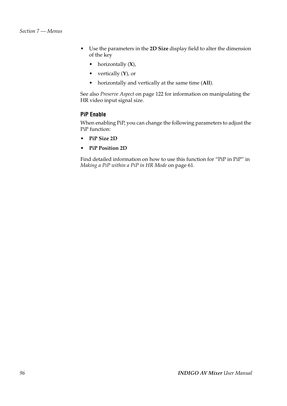 Grass Valley Indigo AV Mixer v.1.2.2 User Manual | Page 96 / 174