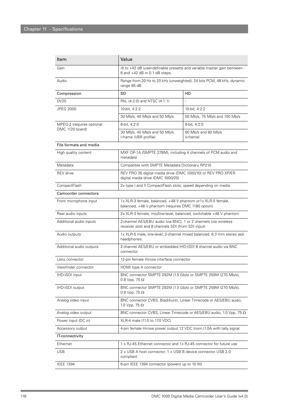 Grass Valley DMC 1000 v.12.4 User Manual | Page 116 / 176