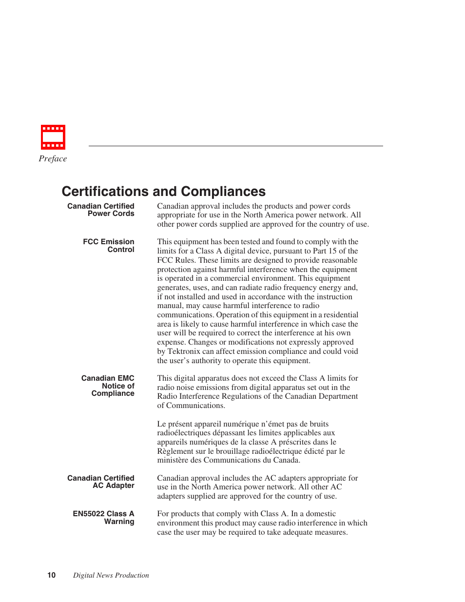 Certifications and compliances | Grass Valley IngestStation v.1.0 User Manual | Page 12 / 58