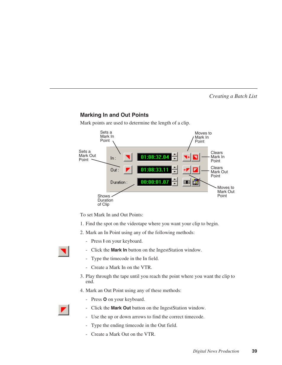 Marking in and out points | Grass Valley IngestStation v.1.0 User Manual | Page 41 / 58