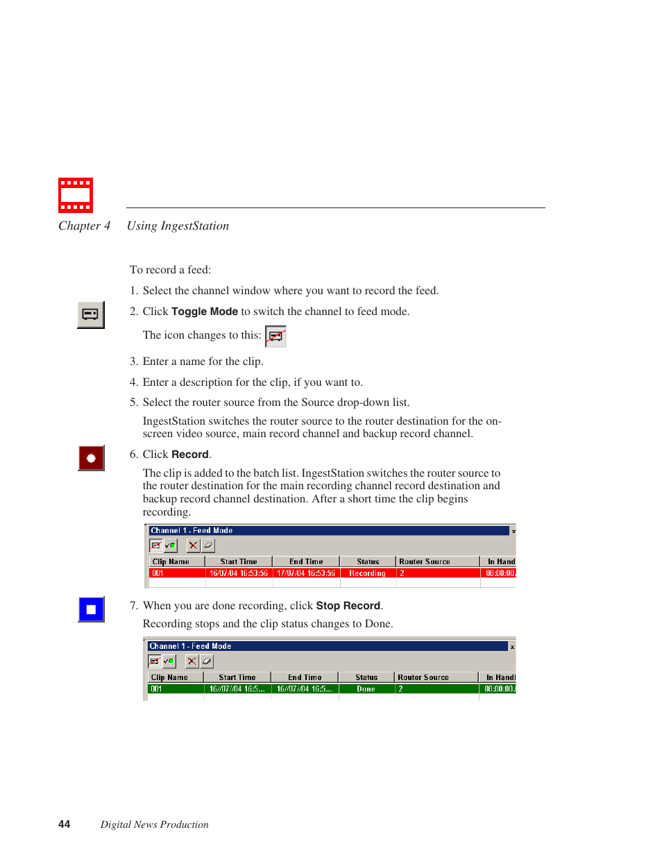 Grass Valley IngestStation v.1.0 User Manual | Page 46 / 58