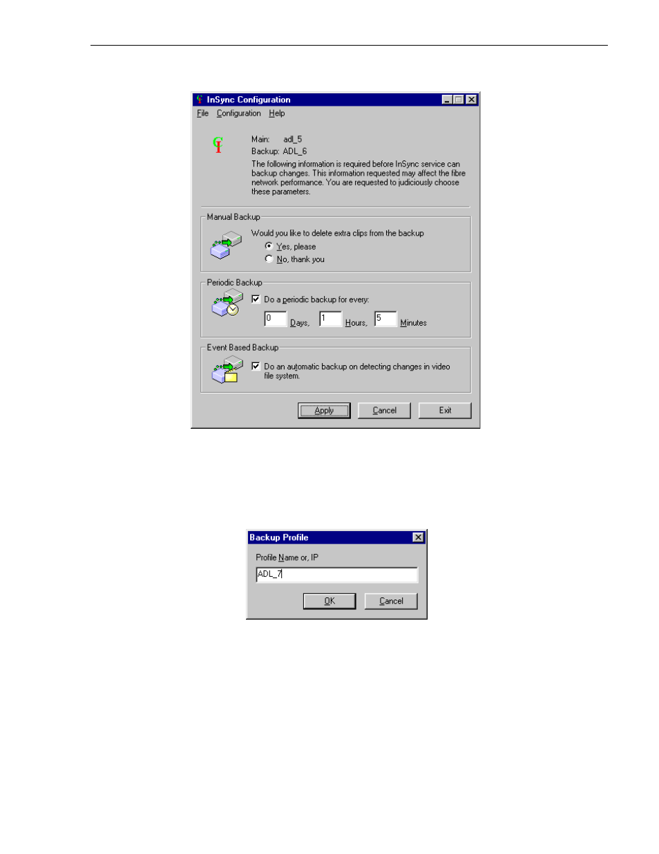 Assigning a different backup profile unit | Grass Valley Profile InSync v.2.0 User Manual | Page 11 / 14