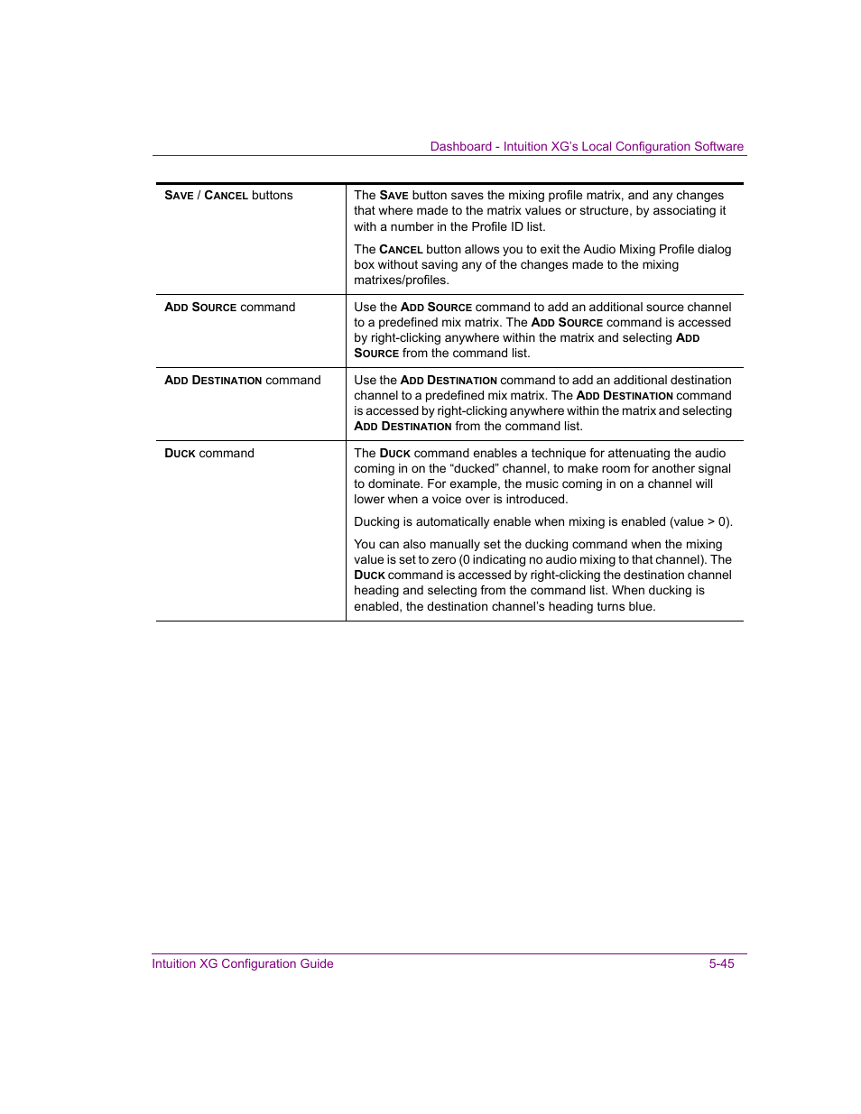 Command | Grass Valley Intuition XG v.5.0 User Manual | Page 108 / 111