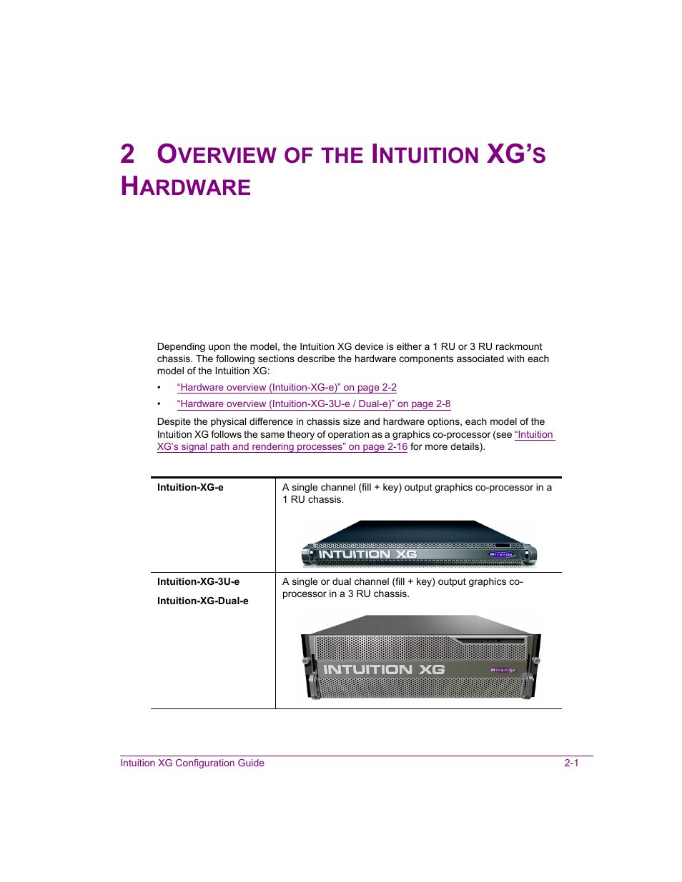 2 overview of the intuition xg’s hardware, Overview of the intuition xg’s hardware -1, Verview | Ntuition, Ardware | Grass Valley Intuition XG v.5.0 User Manual | Page 14 / 111