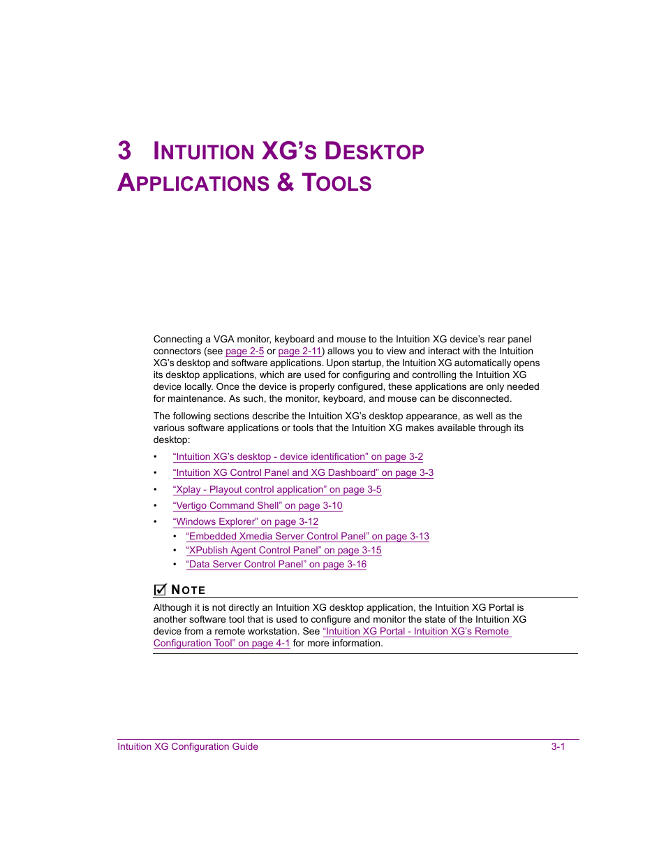 3 intuition xg’s desktop applications & tools, Intuition xg’s desktop applications & tools -1, Ntuition | Esktop, Pplications, Ools | Grass Valley Intuition XG v.5.0 User Manual | Page 34 / 111