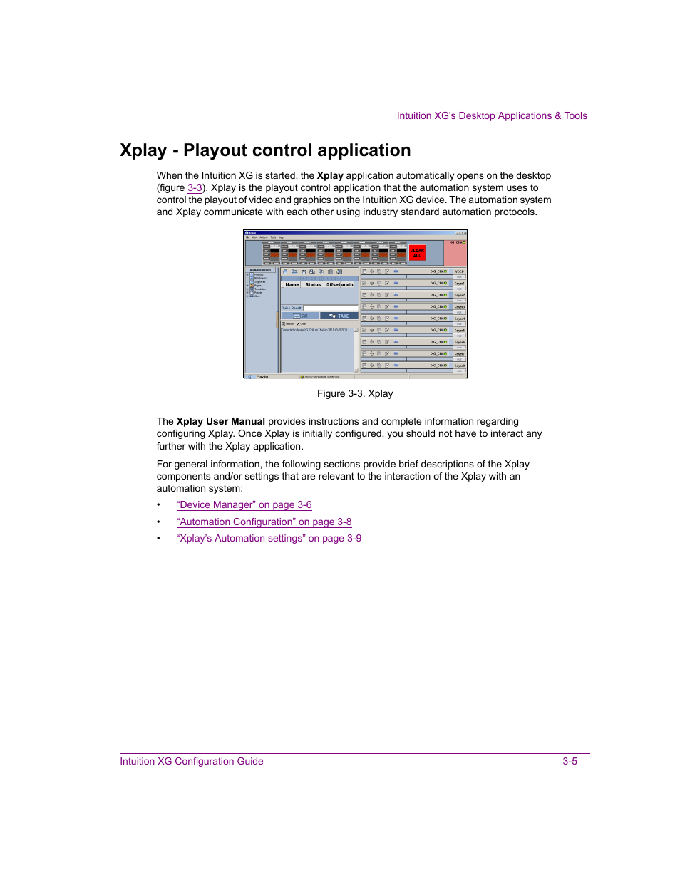 Xplay - playout control application, Xplay - playout control application -5 | Grass Valley Intuition XG v.5.0 User Manual | Page 38 / 111