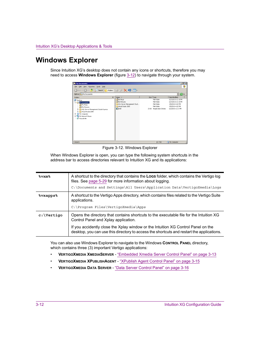 Windows explorer, Windows explorer -12, Windows | Grass Valley Intuition XG v.5.0 User Manual | Page 45 / 111