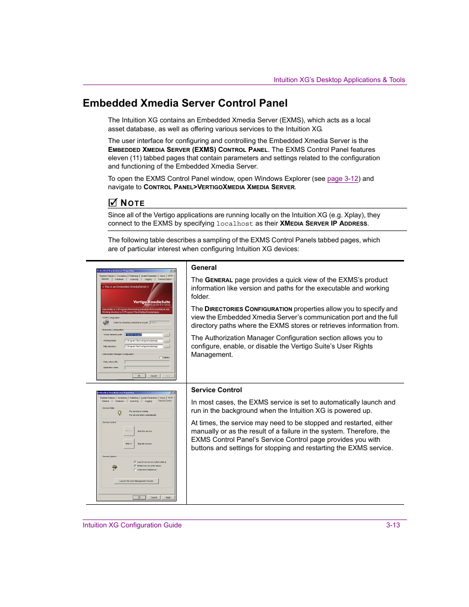 Embedded xmedia server control panel, Embedded xmedia server control panel -13 | Grass Valley Intuition XG v.5.0 User Manual | Page 46 / 111