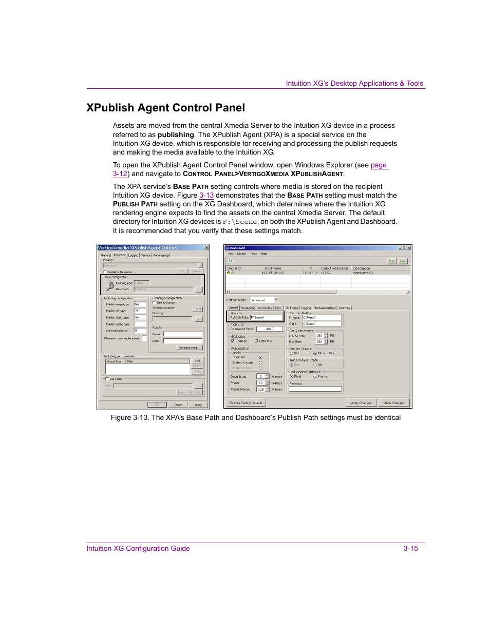 Xpublish agent control panel, Xpublish agent control panel -15 | Grass Valley Intuition XG v.5.0 User Manual | Page 48 / 111