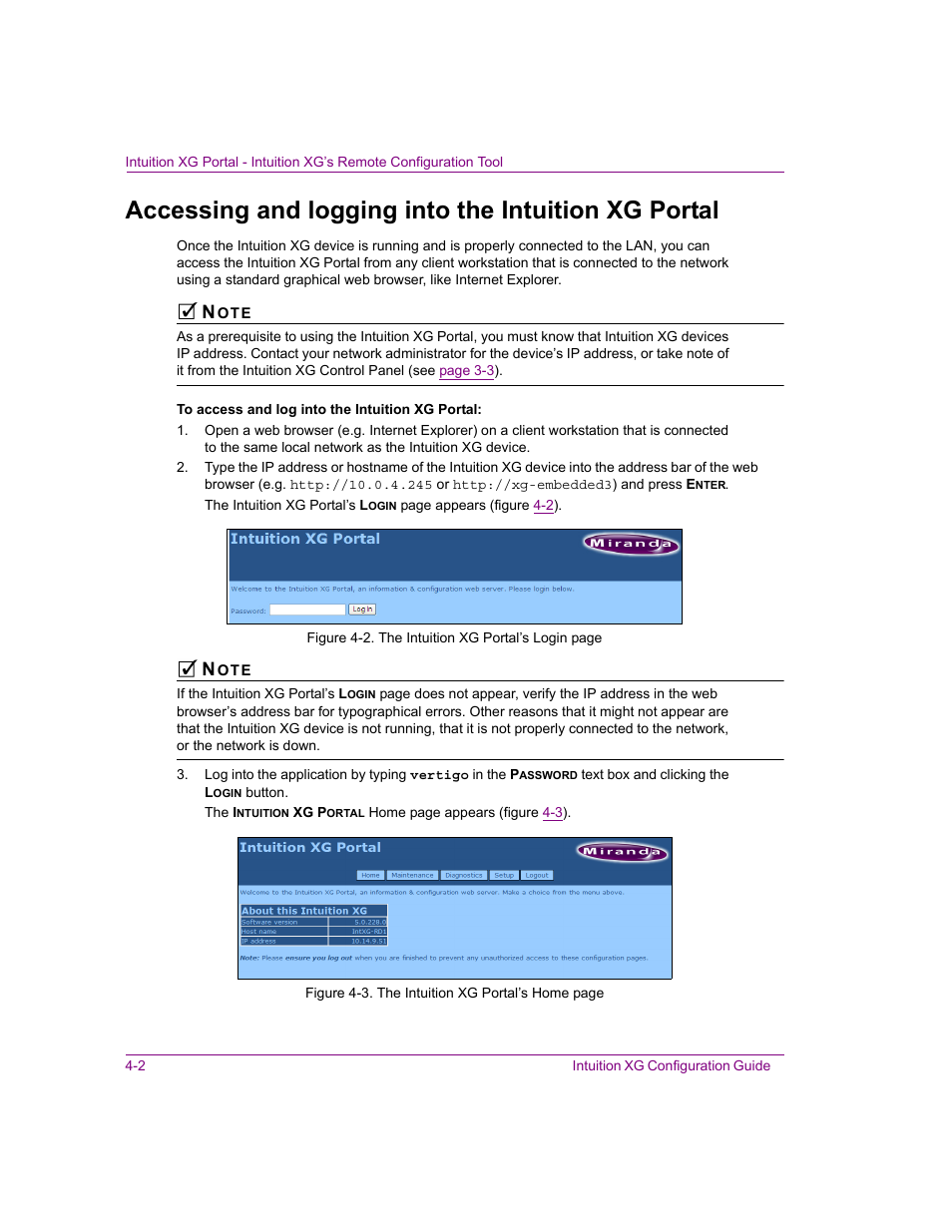 Accessing and logging into the intuition xg portal | Grass Valley Intuition XG v.5.0 User Manual | Page 51 / 111