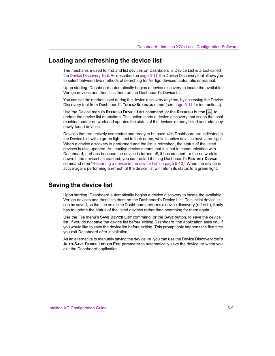 Loading and refreshing the device list, Saving the device list | Grass Valley Intuition XG v.5.0 User Manual | Page 72 / 111