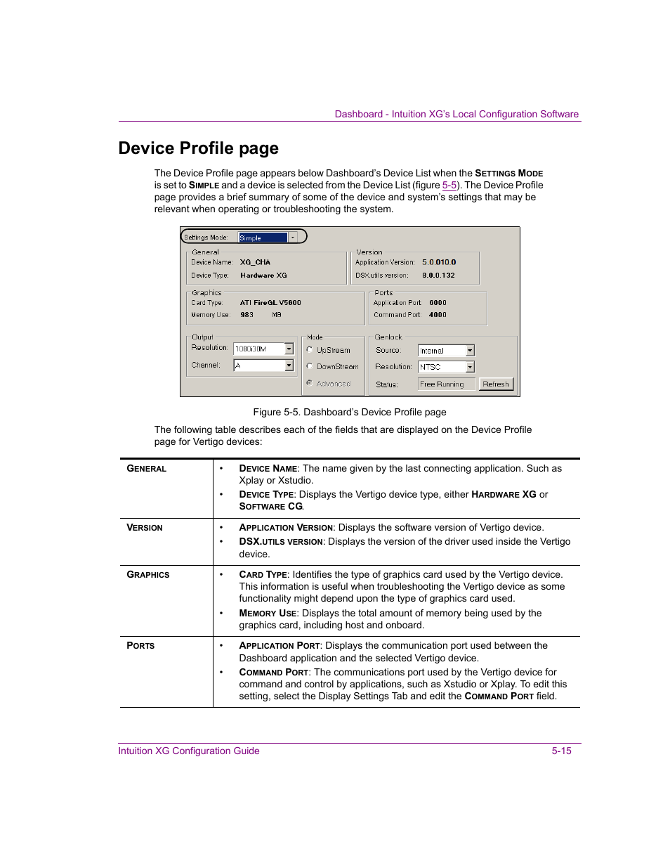 Device profile page | Grass Valley Intuition XG v.5.0 User Manual | Page 78 / 111