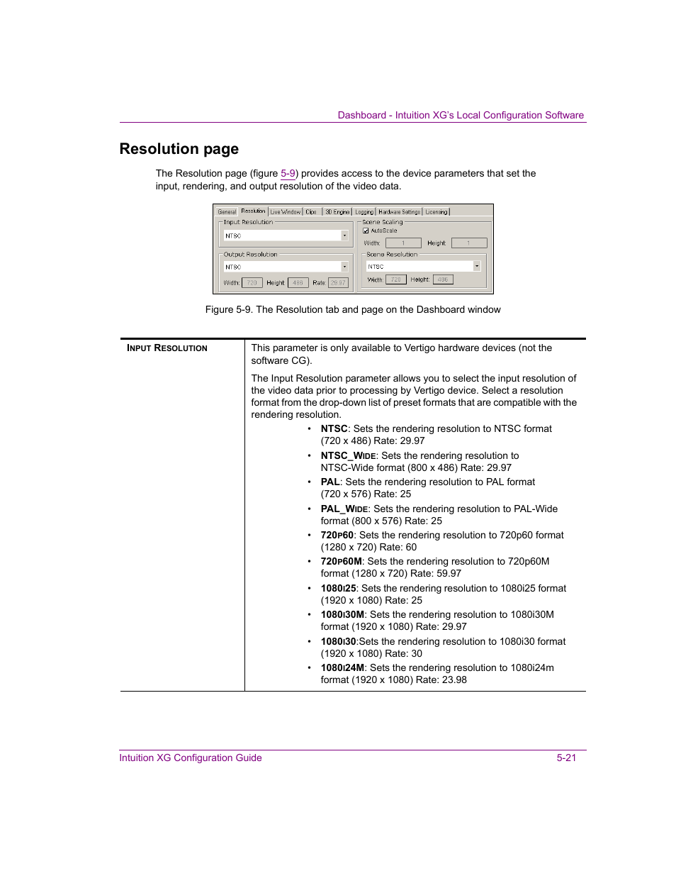 Or the, Resolution page | Grass Valley Intuition XG v.5.0 User Manual | Page 84 / 111