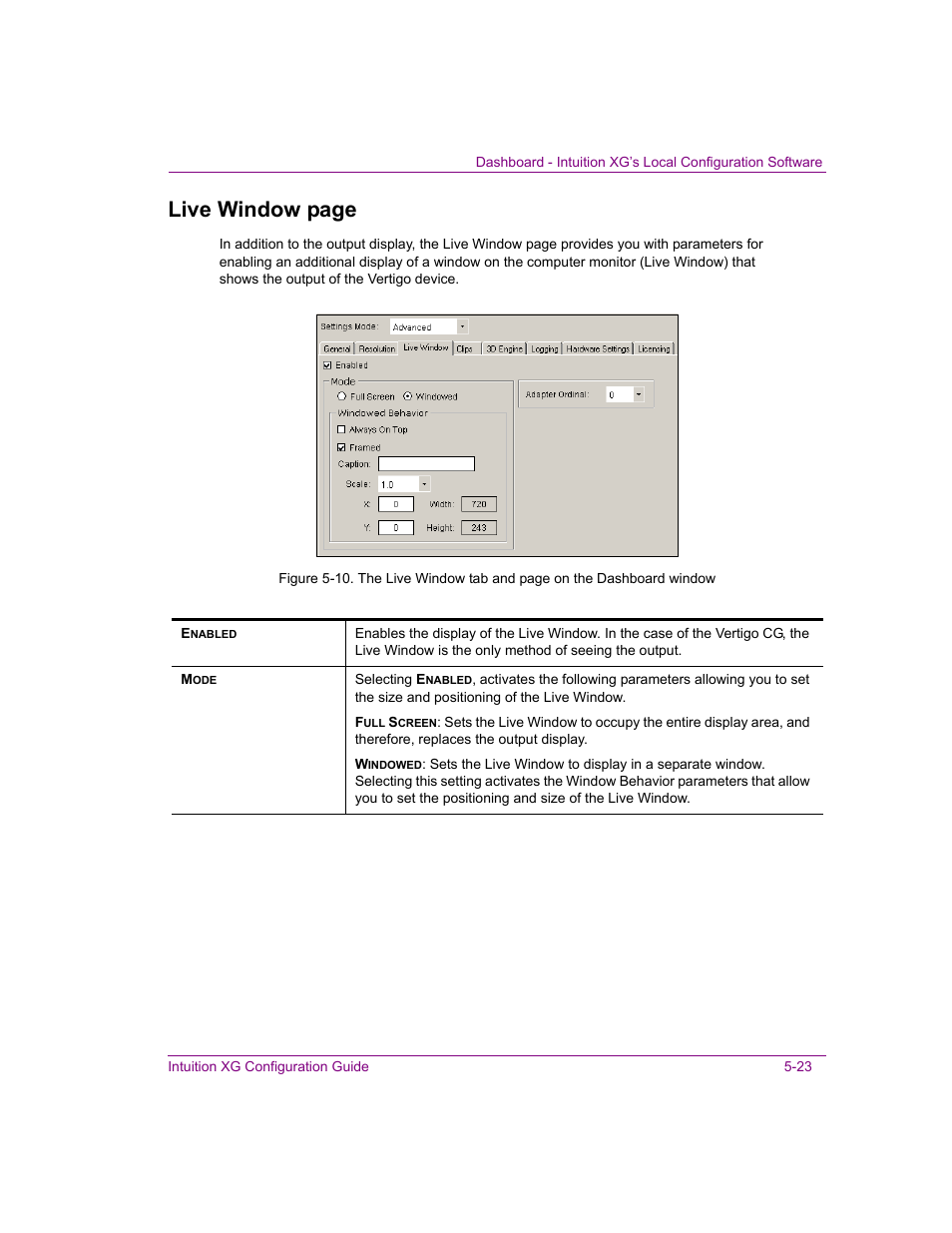 Live window page | Grass Valley Intuition XG v.5.0 User Manual | Page 86 / 111