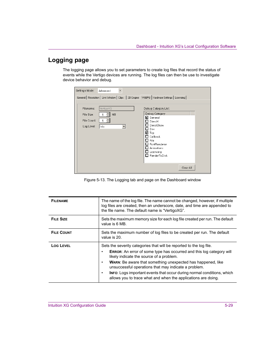 Files. see, Logging page | Grass Valley Intuition XG v.5.0 User Manual | Page 92 / 111
