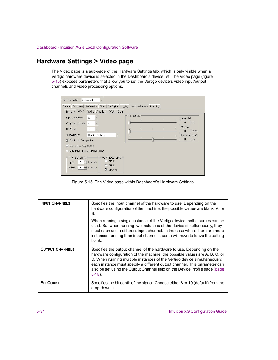 Hardware settings > video page | Grass Valley Intuition XG v.5.0 User Manual | Page 97 / 111