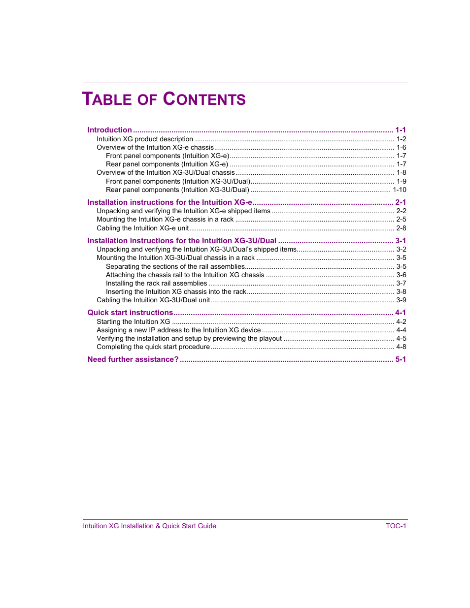 Able, Ontents | Grass Valley Intuition XG Installation v.5.0 User Manual | Page 18 / 61