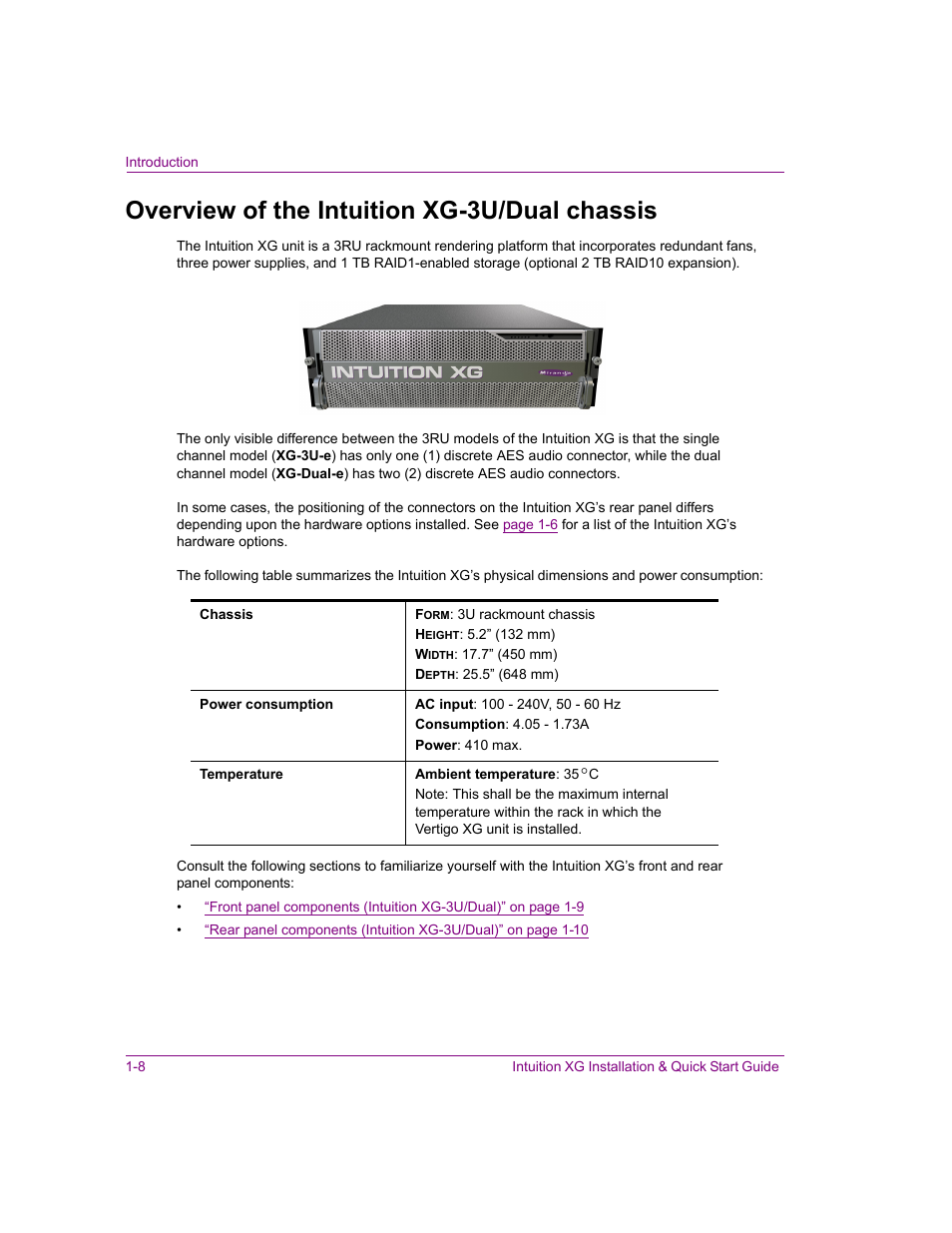 Overview of the intuition xg-3u/dual chassis, Overview of the intuition xg-3u/dual chassis -8 | Grass Valley Intuition XG Installation v.5.0 User Manual | Page 27 / 61