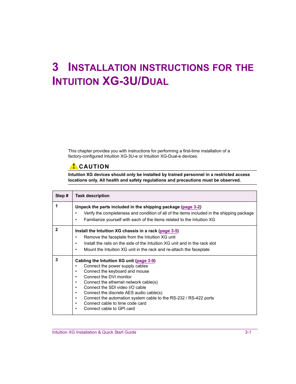 Xg-3u/d, Nstallation, Instructions | Ntuition | Grass Valley Intuition XG Installation v.5.0 User Manual | Page 40 / 61