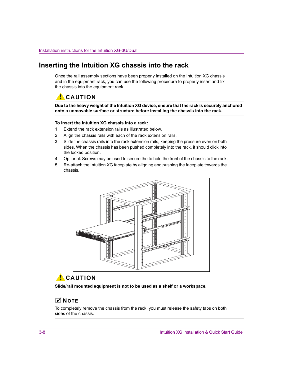 Inserting the intuition xg chassis into the rack | Grass Valley Intuition XG Installation v.5.0 User Manual | Page 47 / 61