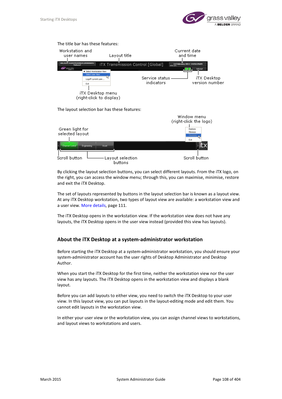 Grass Valley iTX System v.2.6 User Manual | Page 108 / 404