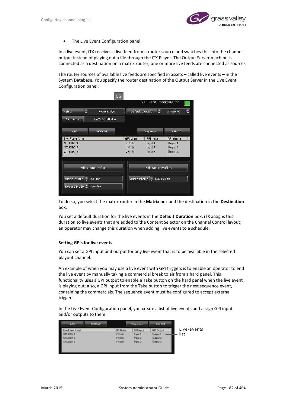 More details, E 182 | Grass Valley iTX System v.2.6 User Manual | Page 182 / 404