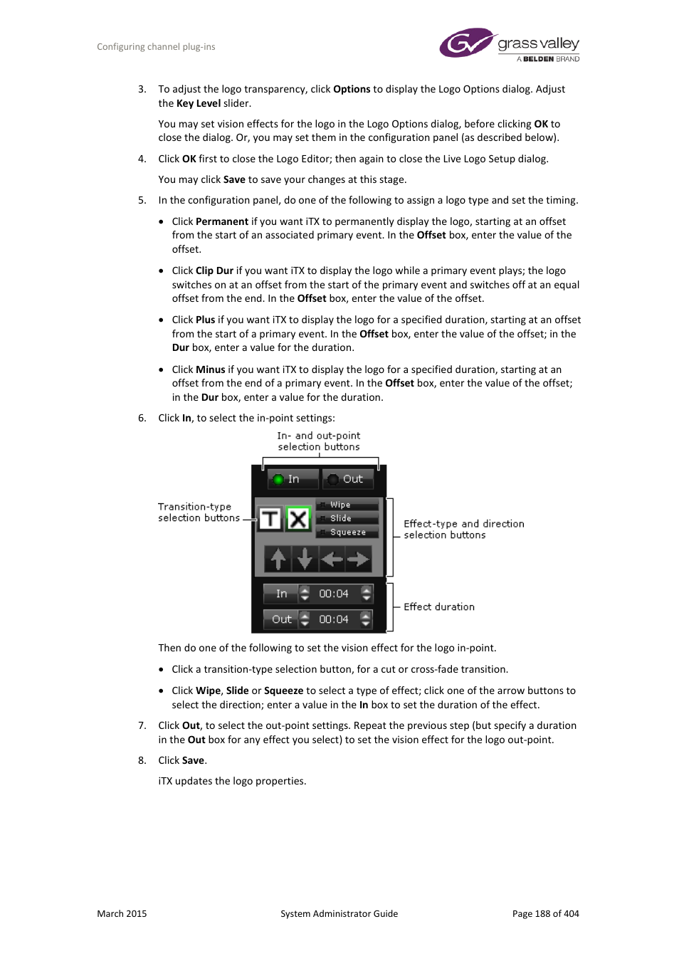 Grass Valley iTX System v.2.6 User Manual | Page 188 / 404