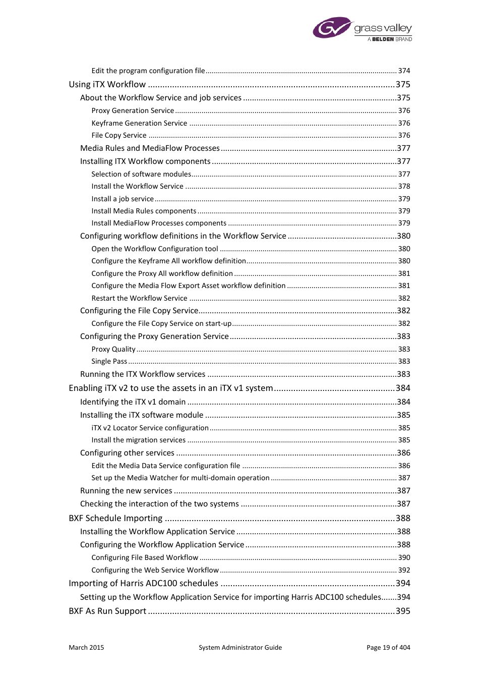 Grass Valley iTX System v.2.6 User Manual | Page 19 / 404